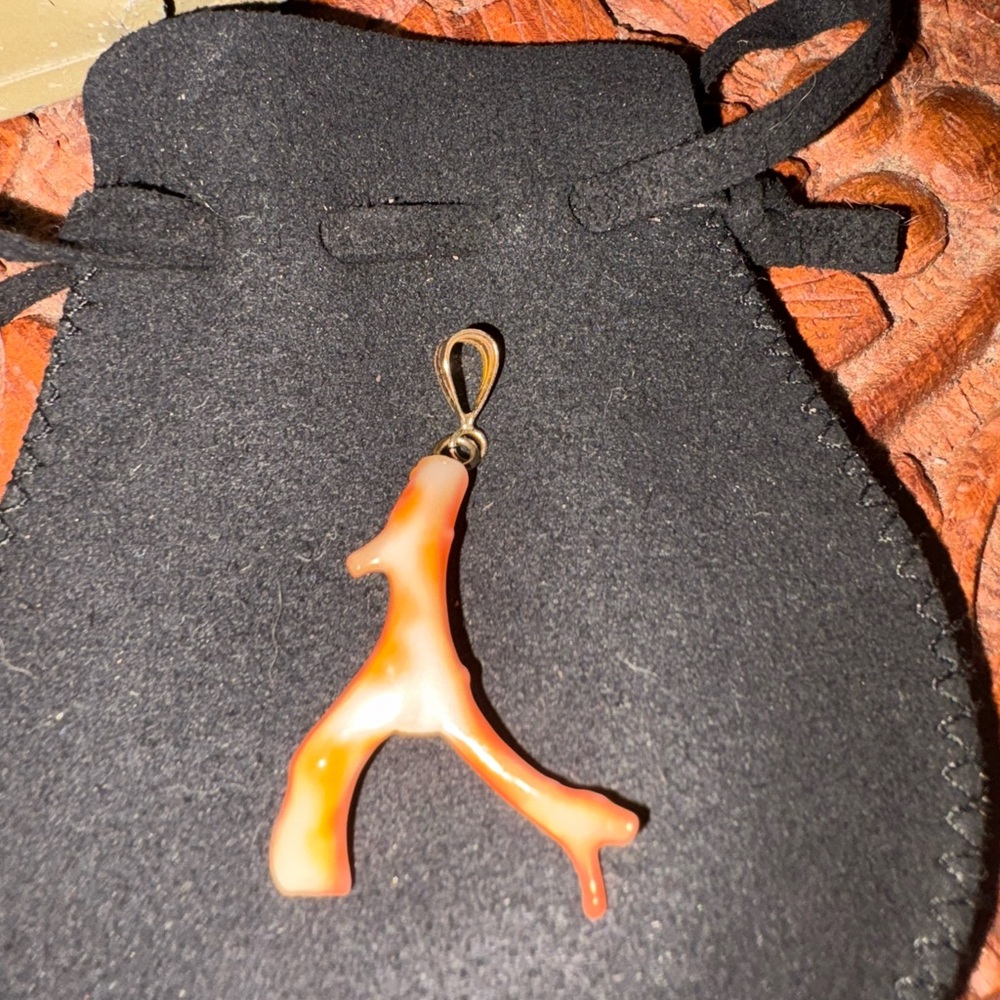 14k Coral pendant